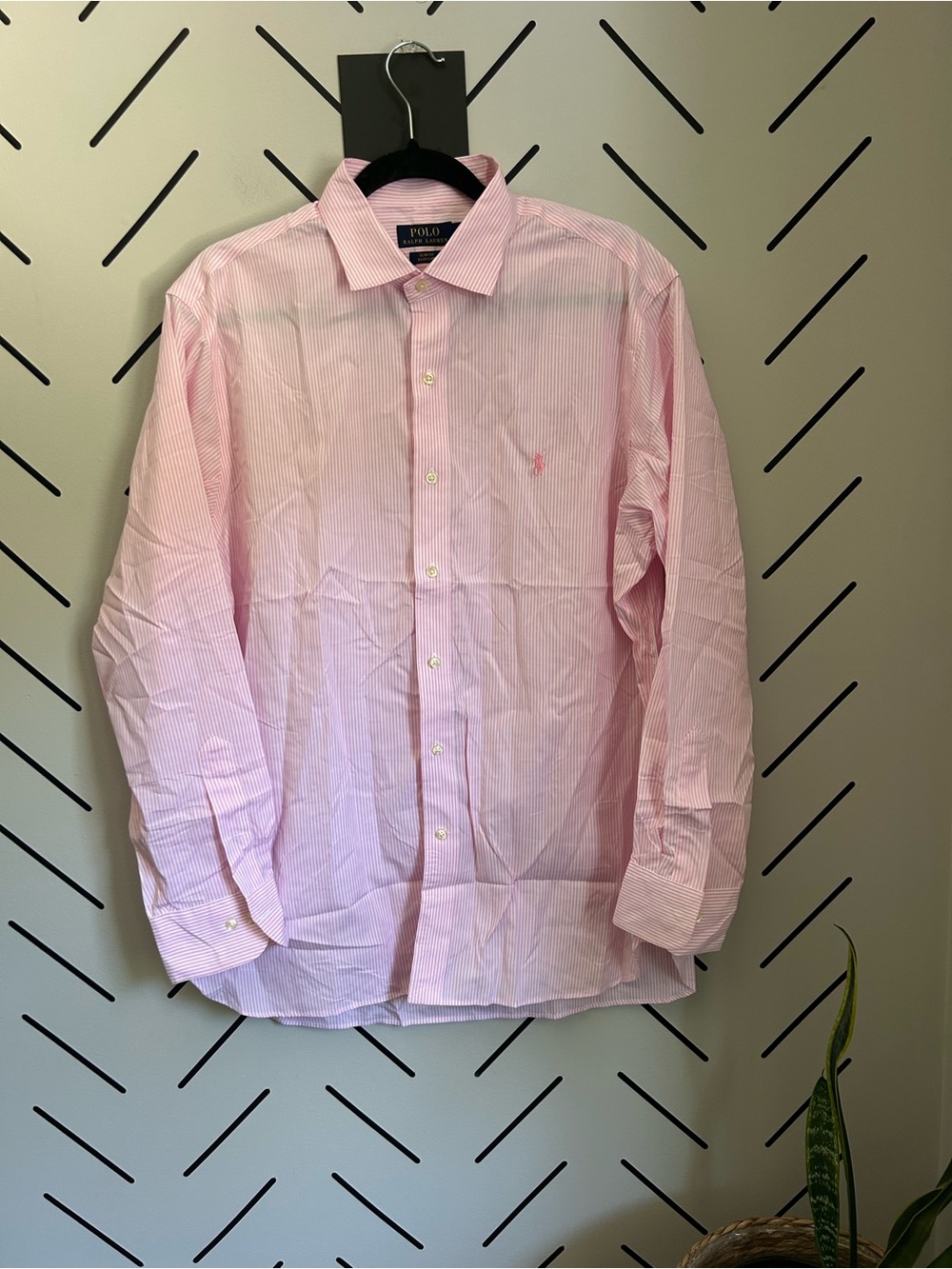 Polo Ralph Lauren slim fit pink dress shirt pinstripe button down